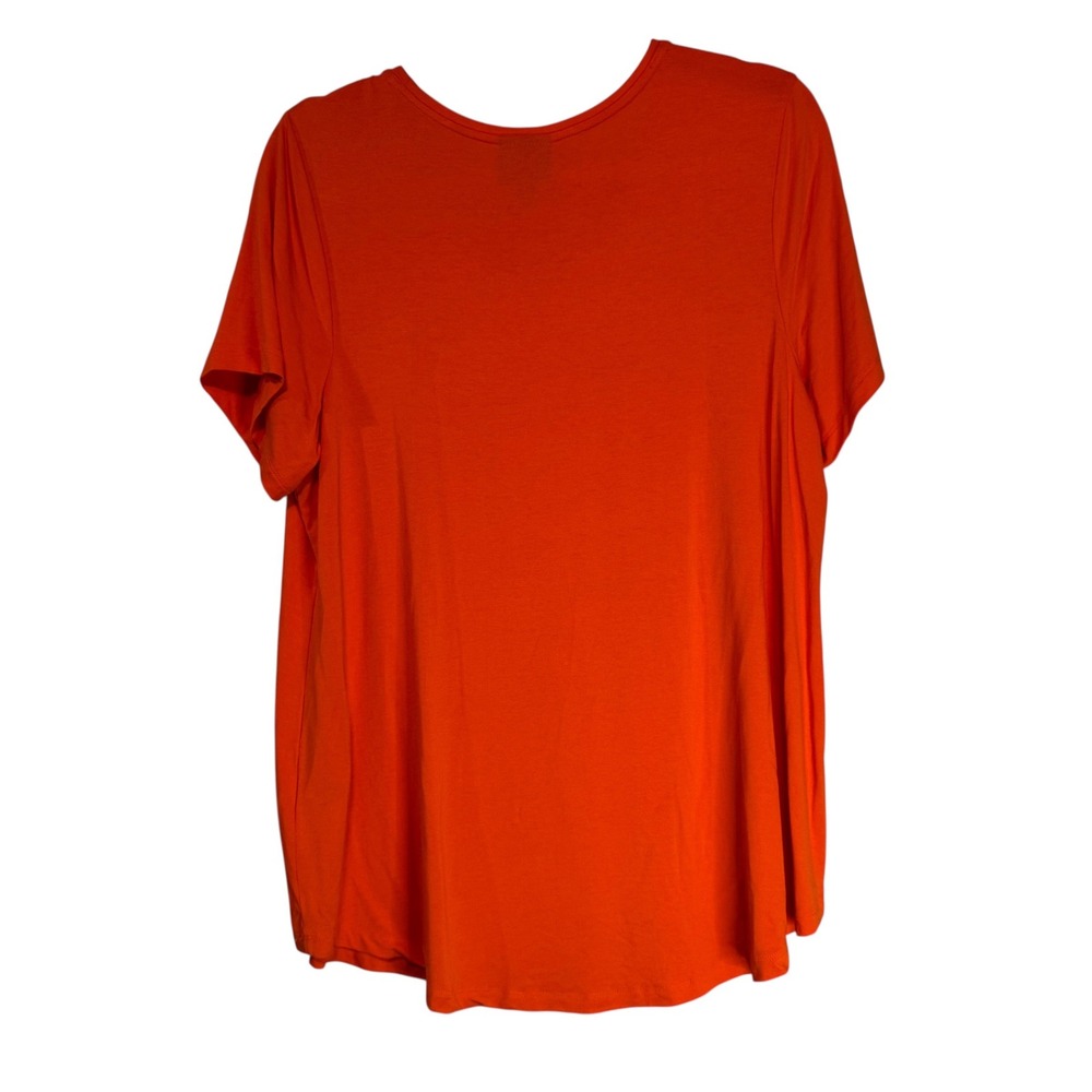 JM Collection Orange Scoop Neck Short Sleeve T-Shirt Plus Size 0X SP22 88144 - Picture 7 of 10